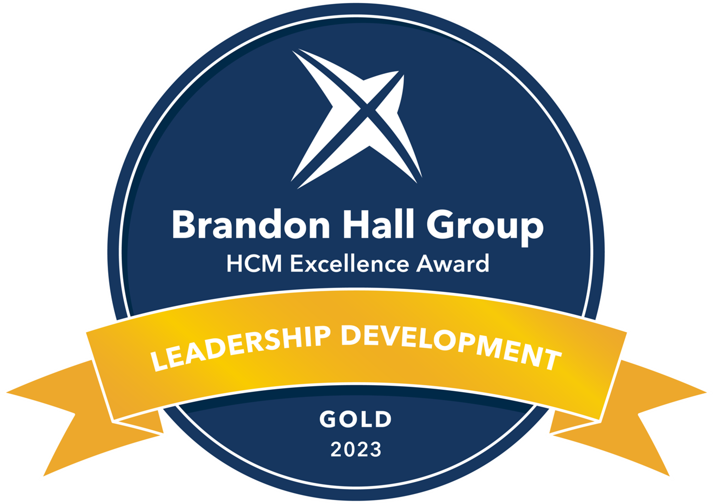 Emblem of the Brandon Hall Group Gold award for Leadership